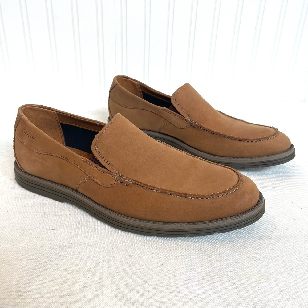 Clarks Brown Suede Classic Loafers | Men's Size 8 with Ortholite Cushion Sole